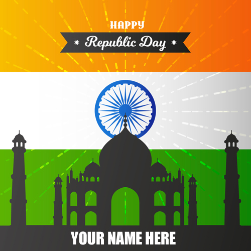 Indian Flag Republic Day Greetings With Your Name