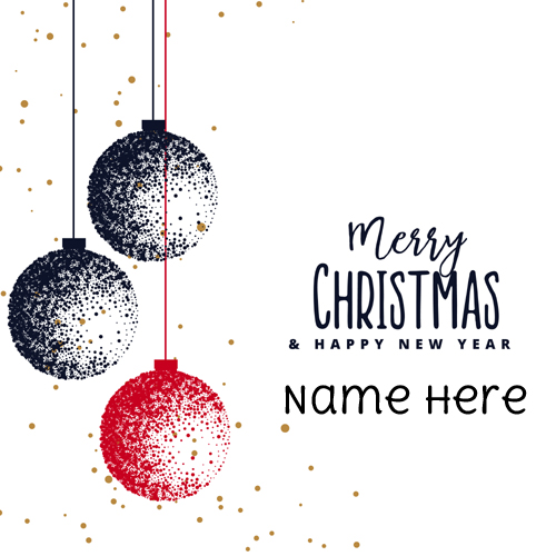 Merry Christmas Decoration Greeting Card With Name