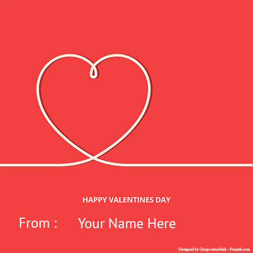 Write Your Name On Happy Valentines Day Heart Photo