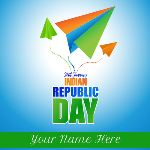 Create Name On Happy Republic Day Greetings Card