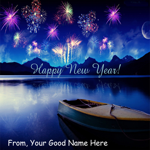Beautiful Fireworks New Year 2016 Wishes Name Pictures
