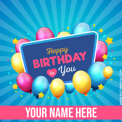 Happy Birthday Elegant Wish Card With Name