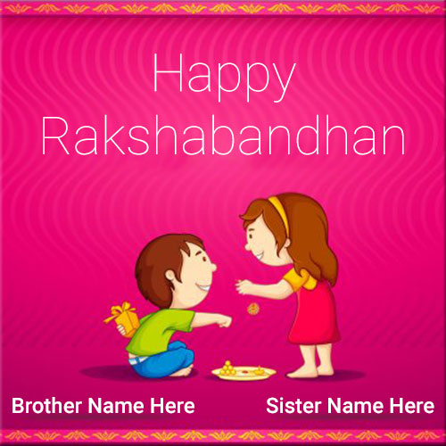 Happy Rakshabandhan Wishes With Brother and Sister Name