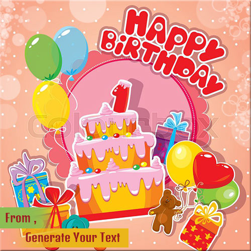 Happy Birthday Celebration Greeting Card Name Pics