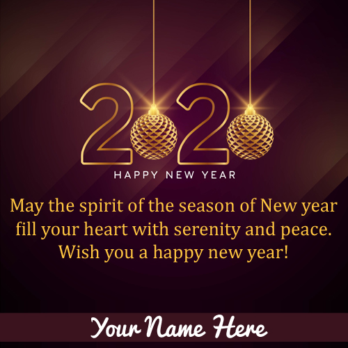 Write Name On Happy New Year 2020 Whastapp DP