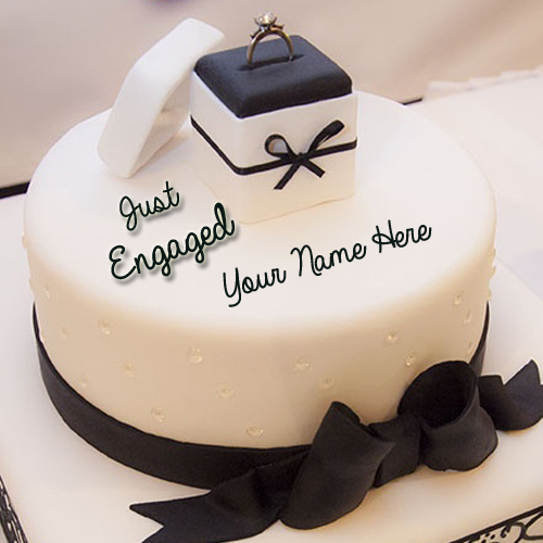 Happy Engagement Wishes Cake  With Your Name