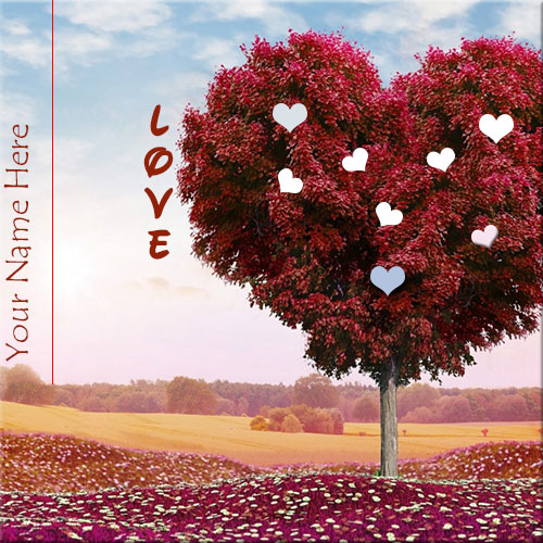 Personalized Love Heart Tree Photo With Name