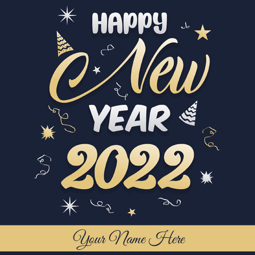 Write Name On Happy New Year 2022 Celebration Pic