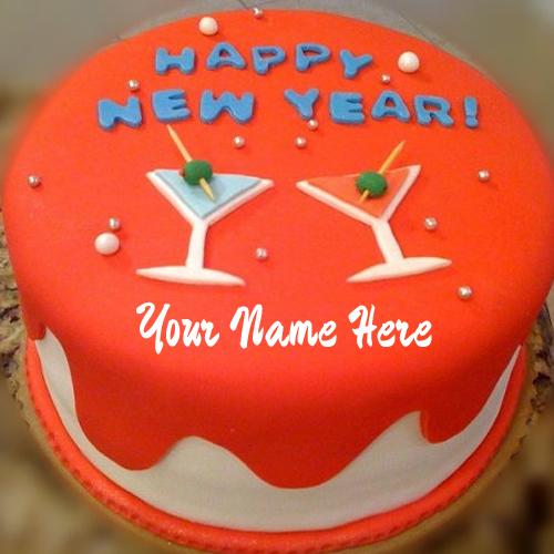 Happy New Year Celebration Special Name Wishes Cake