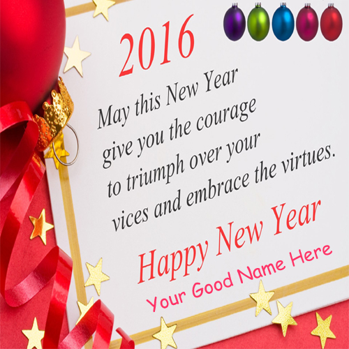 2016 Happy New Year Greeting Card Name Pictures