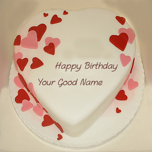 Lovely Heart Shaped Birthday Wish Name Cakes Pics