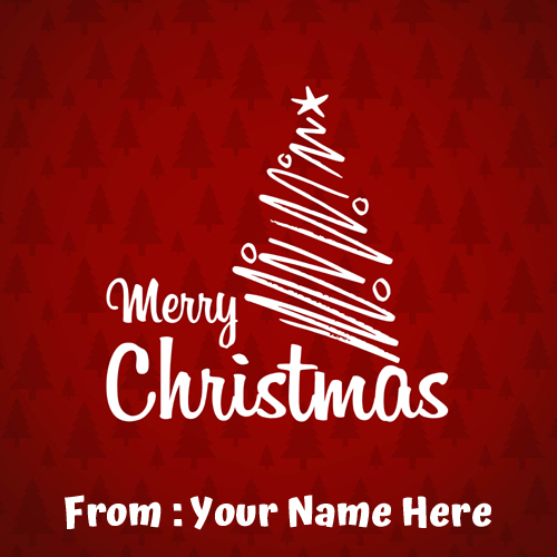 Write Name On Merry Christmas Wishes Card Pics