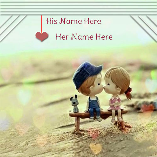 Print Name On Cute Couple Kissing Name Picture