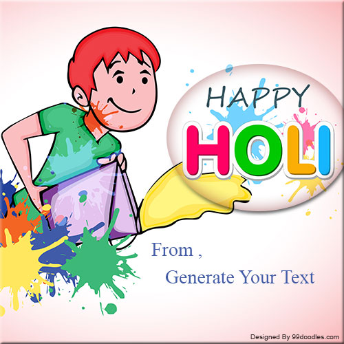 Generate Happy Holi Celebration Name Picture