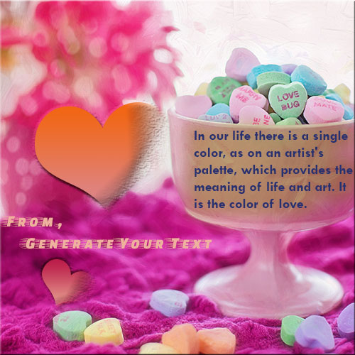 Create Love Hearts Candies Picture With Name