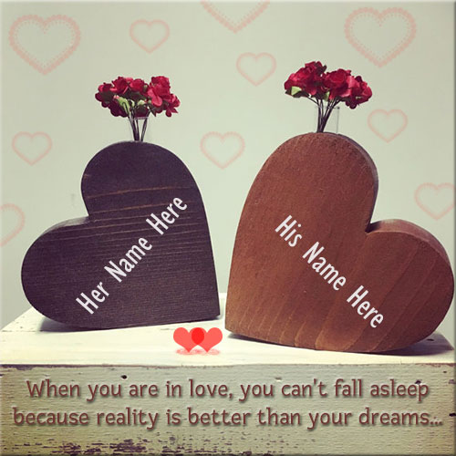 Write Couple Name On Love Wooden Heart Vase Pics