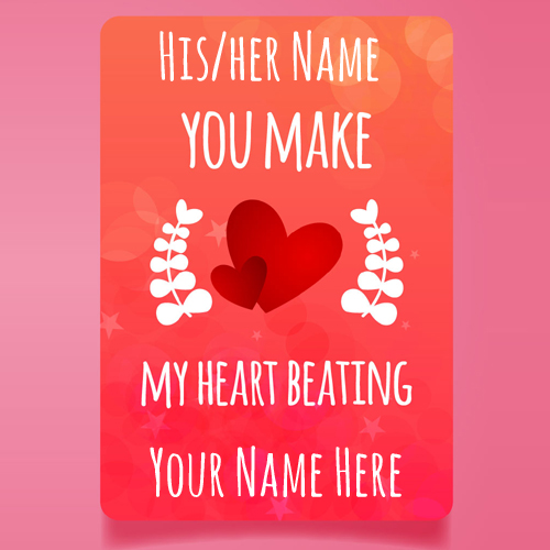 Happy Valentines Day Love Greeting With Your Name
