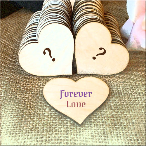 Forever Love Wood Hearts Pics With  Couple Alphabets