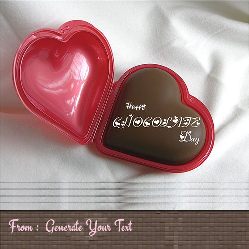 Generate Happy Chocolate Day Heart Locket With Name
