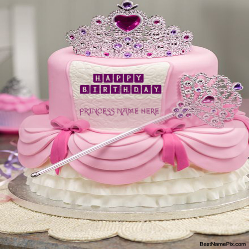 Write Your Prince Princess Name On Pink Royal Birthday 