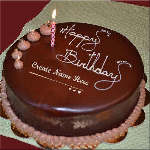 Customize Happy Birthday Candle Cake Name Pics
