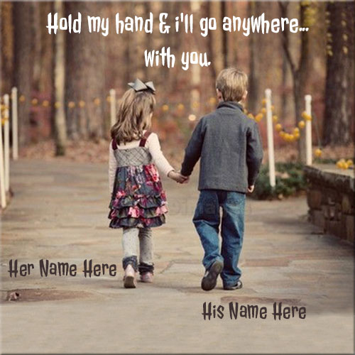Cute Baby Couple Holding Hand Picture With Name