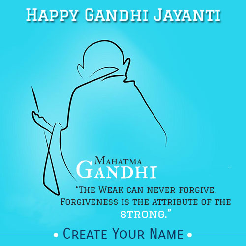 Happy Gandhi Jayanti Greeting Pics With Custom Name