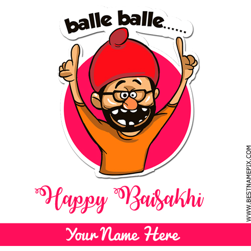 Happy Baisakhi 2018 Cute Greeting With Your Name