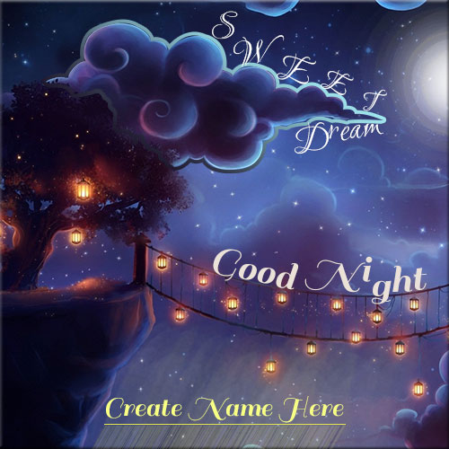 Write Name On Good Night Sweet Dream Greeting Picture