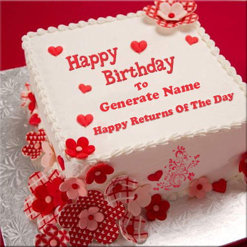 Happy Returns Of The Day Cake With Your Name