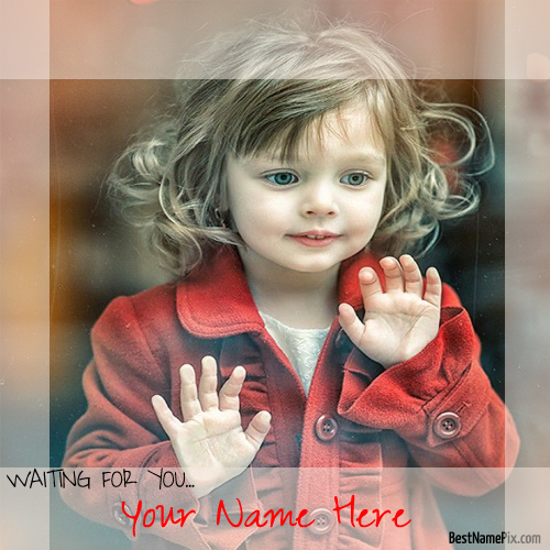 Write Your Name On Waiting Cute Girl Picture Online